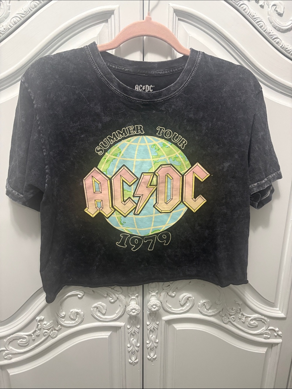 AC/DC Black Tee with Logo Print - medium